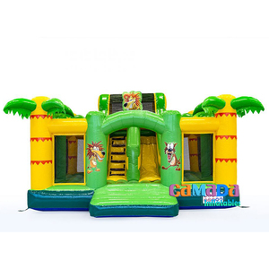 Château gonflable commercial de palmier de château gonflable de Hupfburg avec la maison pleine d'entrain de Rutsche de glissière pour des jeux de maison de terrain de jeu - Product Image 3