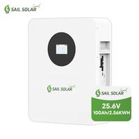 Batterie Lithium LiFePo4 Murale à Écran Tactile 25.6V 100Ah 2.56kWh pour Systèmes Solaires Résidentiels, Cycle Profond, 6000 Cycles, pour Énergie Solaire Marine