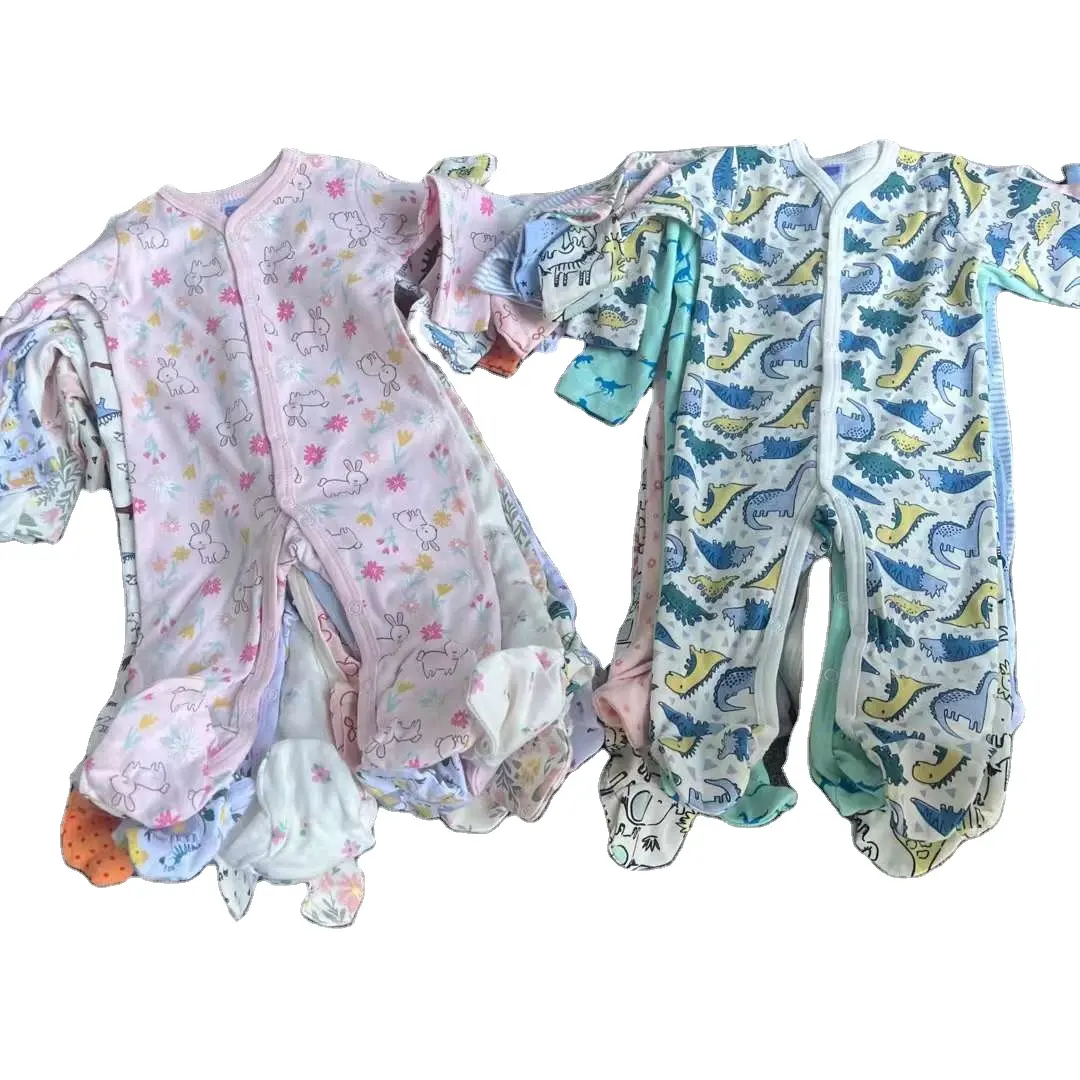 Vêtements du bangladesh pour bébés, manches longues, barboteuse pour nouveau-né, avec boutons, survêtements de marque, vente en gros