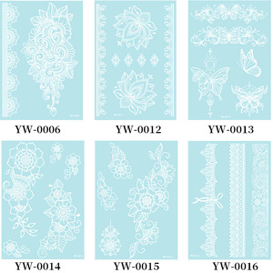 DAMAI Glow-in-the-dark <b>Temporary</b> <b>Tattoo</b> Stickers Indian Hannah Lace <b>Temporary</b> <b>Tattoo</b> Stickers for Birthday Party Decoration - Product Image 6