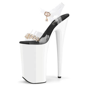 <span class=keywords><strong>Scarpe</strong></span> da Pole Dance con Tacco Alto 26cm, Punta Aperta, Strass Trasparenti, per Donna, Sexy, Fetish, per Feste in Maschera - Product Image 6