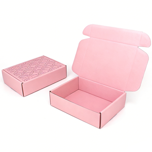 Boîte d'expédition en carton ondulé rose personnalisée, boîte d'envoi écologique avec logo pour <span class=keywords><strong>abonnement</strong></span>, cadeau, emballage e-commerce - Product Image 6