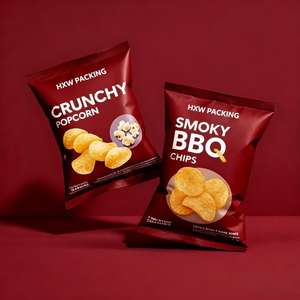 Kunden spezifisch bedruckte feuchtigkeit beständige laminierte Folie Kunststoff Heat Back Seal Puffed Food Verpackung Popcorn Cookie Kartoffel <span class=keywords><strong>chips</strong></span> <span class=keywords><strong>Chips</strong></span> - Product Image 2