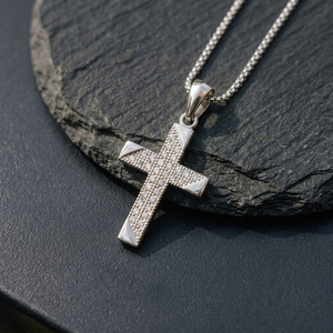925 Sterling Silver Christian Hiphop <b>Cross</b> Pendant Cubic Zirconia <b>Charm</b> 18K Gold Plated Jewelry for Women Gift Party Wedding - Product Image 1