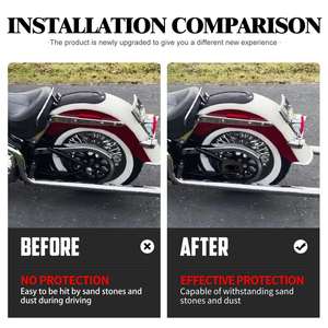 Couvertures d'essieu arrière de bras oscillant renforcées chromées anti-poussière pour les modèles Softail Cross Bones Deluxe 08-17 - Product Image 6