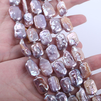 Perles d'eau douce naturelles de qualité AA, couleur violette, forme de riz carrée, 18 cm, brins courts et lâches, vente en gros Edwin Pearl