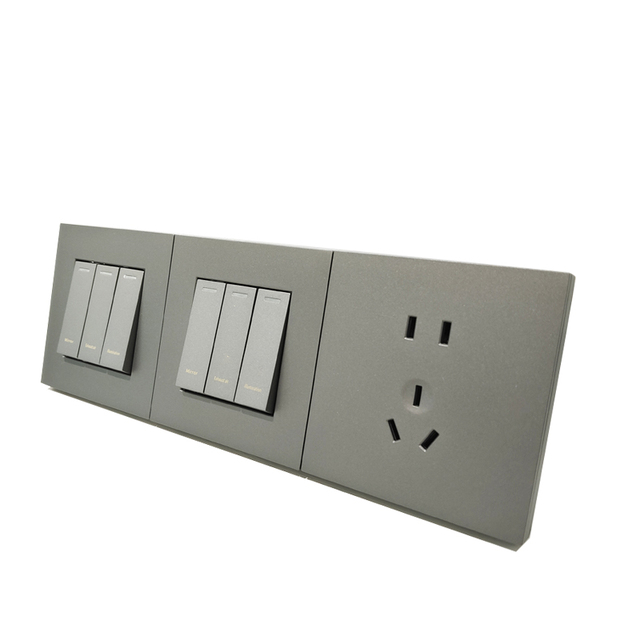 Electric Switches and Sockets 4-Way Double Pole 10A PC Material 250V Hotel Wall Light and Piano Wall Switch