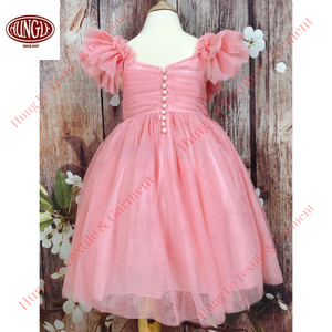 Vestido de fiesta de princesa personalizado de alta calidad para niñas con volantes de malla con forro interior de algodón 100% - Product Image 2