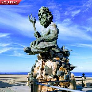 Praia Decoração Grande Fundido <span class=keywords><strong>Bronze</strong></span> Estátua Netuno - Product Image 1