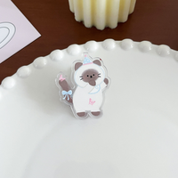 Clips de Papel Acrílicos con Diseño de Gato de Dibujos Animados, Clips de PP Kawaii para Organizar Documentos, Marcar Libros, Sellar Bolsas de Comida, para Estudiantes y Oficina