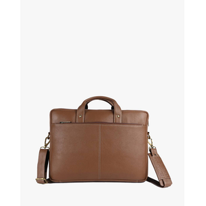 Sac pour ordinateur portable en cuir véritable raffiné, fabriqué à partir de cuir 100% pur, avec sangle réglable et compartiment sécurisé pour ordinateur portable - Product Image 1