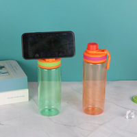 Bouteille d'eau sportive réutilisable en plastique léger de 500 ml et 600 ml avec bouchon à bec verseur et poignée