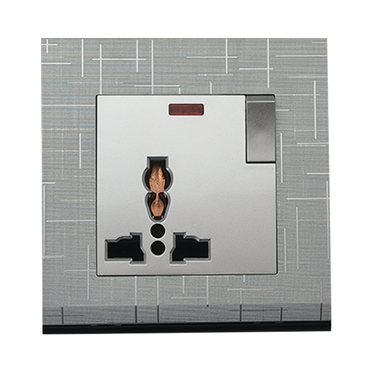 Best Selling BS/UK Items Touch Wall Switch 250V Modern Silver Light Switch Electrical 13A 1 Gang Wall Outlet Switch Socket