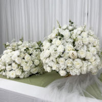 Boule de fleurs blanches sur mesure DKB Factory, 80 cm, grande taille, roses artificielles en soie, boule de fleurs blanches, centre de table