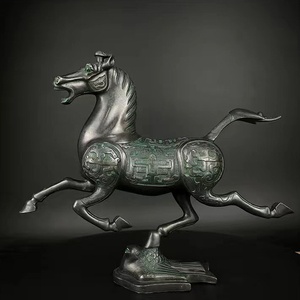 Caballo de Cobre Puro Pisando un Objeto de Bronce Feiyan, Regalos de Decoración para el Hogar, Adornos Antiguos, Artesanía, Caballo Corriendo de Bronce, Negocio - Product Image 4