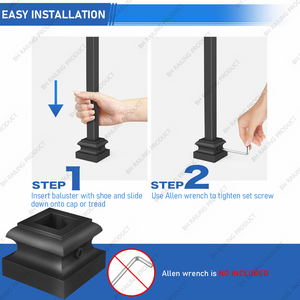 Chất lượng cao Thiết kế hiện đại Nhôm Cơ sở giày sắt lục bình cho cầu thang trong nhà căn hộ cơ sở Giày lan can & tay vịn - Product Image 4