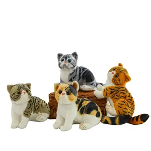Cpc yanxiannv oranye tabby kucing mainan boneka kucing harimau realistis kucing terlihat lucu simulasi hiasan kucing