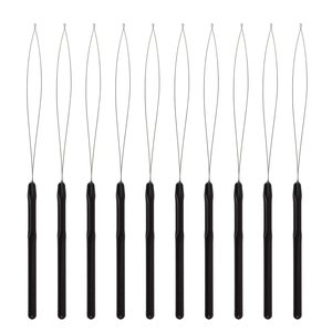 Aguja de bucle para extensiones de cabello, de 8 pulgadas, de metal negro con gancho de plástico, modelo natural OBH-39993, Obexa Pakistan para instalación - Product Image 1