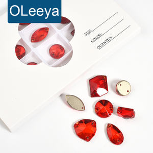 Oleeya พลอยเทียมพรีเมี่ยมรูปทรงผสม20ชิ้น5A งานเย็บบนหิน K9พลอยเทียมสำหรับอุปกรณ์ตัดเย็บเสื้อผ้า - Product Image 1