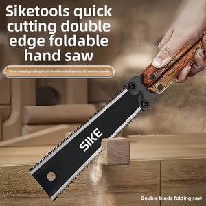 Sierra de mano de doble filo para carpintería, para cortar troncos de árboles, material de madera Hutchison, diseño plegable pequeño y portátil - Product Image 1