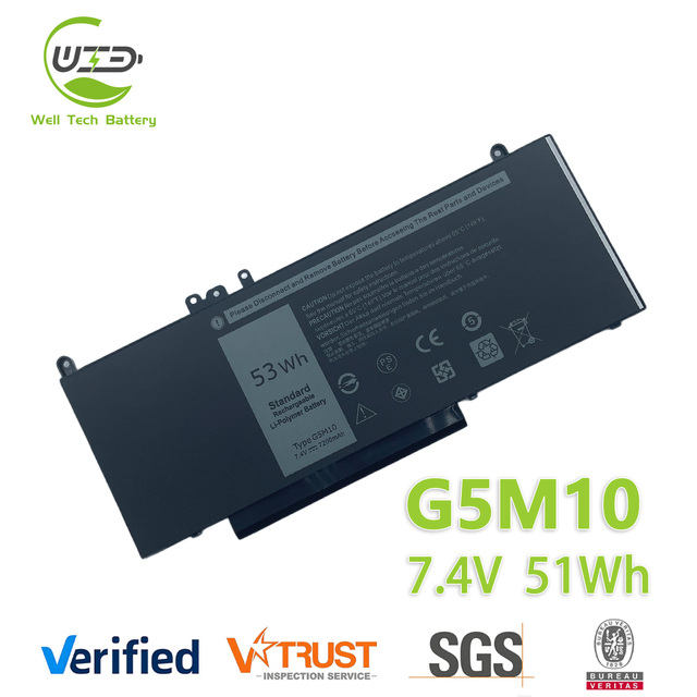 Factory Laptop Battery G5M10 8V5GX for Dell Latitude 3150 3160 E5250 E5450 E5550 E5270 E5470 E5570 Precision 3510 M3150