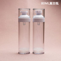 Vente en gros de contenants cosmétiques en AS/PETG de 80 ml, flacons de soin de la peau avec pompe sans air, impression sérigraphique, flacon de savon liquide, huile pour le corps
