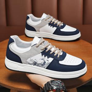 Chaussures de sport blanches à plateforme, style décontracté, chaussures de marche, chaussures de course respirantes en maille pour hommes, tendance de la mode des designers - Product Image 2