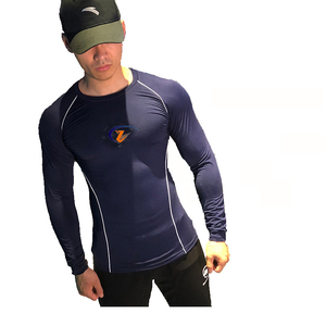T-shirt à manches longues et à col en O pour hommes, imprimé de transferts pour le basket-ball, la course à pied et le sport - Product Image 1