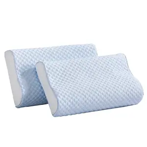 Factory price gel infused air ventilated memory foam pillow bread shape memory foam pillow