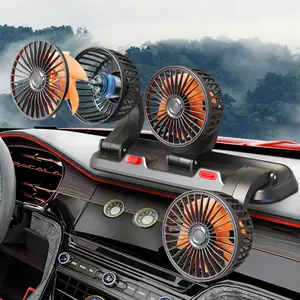 Accessoires de voiture 2024 24V 12V trois 3 têtes ventilateur de voiture triple trois têtes tableau de bord ventilateur de camion pour RV bateau cabine caravane van ventilateur de voiture