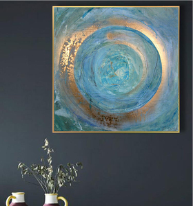Arte abstracto nórdico círculo azul pintura sobre lienzo <span class=keywords><strong>cuadros</strong></span> de pared <span class=keywords><strong>escandinavos</strong></span> para sala de estar - Product Image 3