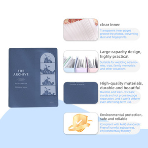 Álbum de fotos 2x6, tipo fotomatón, recargable, con tarjetas hechas a mano, para fiestas, bodas, <span class=keywords><strong>libro</strong></span> de visitas, <span class=keywords><strong>4</strong></span> cortes, sin ácido, estilo vintage, para fotos 2x6 - Product Image 3