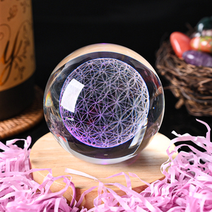 Esfera <span class=keywords><strong>de</strong></span> Cristal K9 <span class=keywords><strong>con</strong></span> Luz LED 3D, Tallada <span class=keywords><strong>con</strong></span> <span class=keywords><strong>Grabado</strong></span> Láser 3D, para Fines Decorativos, Venta al Por Mayor - Product Image 4