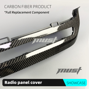 مكون بديل كامل من ألياف الكربون الحقيقية 100% لسيارات BMW G01 G02 X3 X4 <span class=keywords><strong>M</strong></span> LCI 2022-2024، غطاء لوحة الراديو، غطاء الكونسول الوسطي - Product Image 3