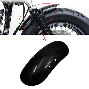Guardabarros delantero corto retro para motocicleta Harley XL48 Cruiser Bobber, guardabarros metálico, negro brillante, negro mate - Product Image 5