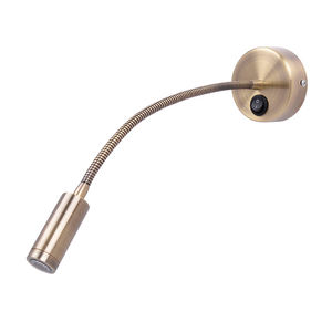 Lámparas LED de pared personalizables de 3W, luces de cama de hotel de bronce con cuerpo de hierro flexible giratorio para dormitorio - Product Image 6