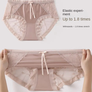 B538 #   Braguitas Transparentes Sexys de Encaje Calado Personalizadas de Fábrica, Ropa Interior Transpirable Extrafina de Alta Elasticidad sin Costuras para Mujer - Product Image 4