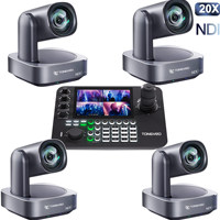 Cámara PTZ con Zoom Óptico 20X, Seguimiento Automático por IA, HD-MI, LAN, Transmisión en Vivo, Control por Joystick para Iglesias, Conciertos, Eventos Deportivos