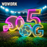 WOWORK Lettres et chiffres lumineux en métal à effet d'illusion optique RGB de 4 pieds pour affichage, décoration d'anniversaire, décoration de fête de Noël
