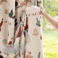 Cortinas Opacas de Poliéster con Estampado Navideño, Aislantes Térmicas, para Habitaciones Infantiles y Dormitorios