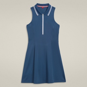 Vente en gros de jupes et tenues de tennis pour femmes, personnalisées avec logo, sexy, bleu marine, style tenniscore, séchage rapide, yoga, fitness, extérieur, en nylon - Product Image 6