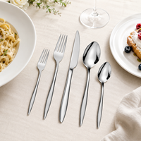 Ensemble de cuillères de service en acier inoxydable, finition miroir élégante, qualité 410, lavable au lave-vaisselle, durable pour les hôtels, les restaurants et la restauration