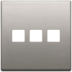 Flat Brushed Nickel Wall <b>Switch</b> <b>Plate</b> 3 Gang 9.5 In Length 1.4 In Height - Product Image 1