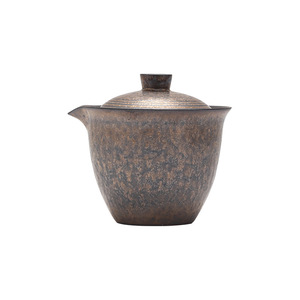 Handmade Rust Glazed Gaiwan With Lid Pottery Kung Fu <b>Tea</b> <b>Set</b> Travel Style - Product Image 5