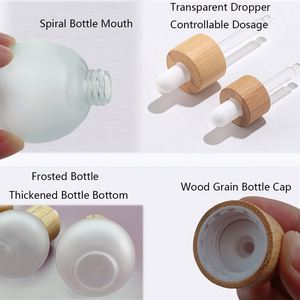 Nouveau design – Flacons compte-gouttes cosmétiques en verre dépoli transparent de 20 ml et 30 ml, forme plate, avec bouchon à vis sérigraphié, pour sérum et huiles essentielles – Lot de 100 pièces - Product Image 3