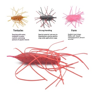 WildTrek Leurre Souple Style Insecte 4cm 1.5g, Appât Souple Parfumé Salé avec Jambes en Silicone, Leurre <span class=keywords><strong>Drop</strong></span> <span class=keywords><strong>Shot</strong></span> pour Achigan et <span class=keywords><strong>Truite</strong></span> - Product Image 1