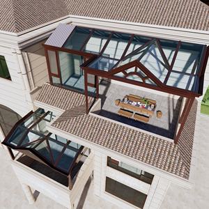 Pergola Bioclimatica in Lega di Alluminio ad Alta Resistenza con Vetro Temperato, Tetto in Vetro e Porte Scorrevoli per <span class=keywords><strong>Hotel</strong></span> Contemporanei - Product Image 2