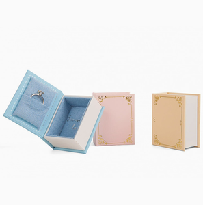 Hot Sale European Book Shape Magnetic Jewelry Packaging Box Custom Logo Cardboard Velvet <b>Ring</b> Earring Pendant <b>Storage</b> Gift Boxes - Product Image 3