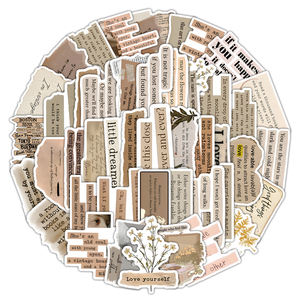 50 Uds. Hojas de pegatinas en inglés inspiradoras Retro vinilo promocional personalizado Waterpoof Laptop teléfono Nostalgia pegatinas motivacionales - Product Image 1