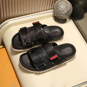Luxury Designer Light Weight Fur Slipper Fashion <strong>Velcro</strong> Sandals Thick Sole Nylon Upper Open Toe Casual <strong>Men</strong> Summer Beach <strong>Shoes</strong> - Product Image 1